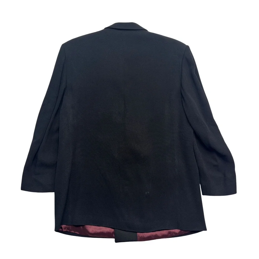 vtg Gianfranco Ferre 42R 36x30 Black Tuxedo Suit Double Breasted Italy Pleated